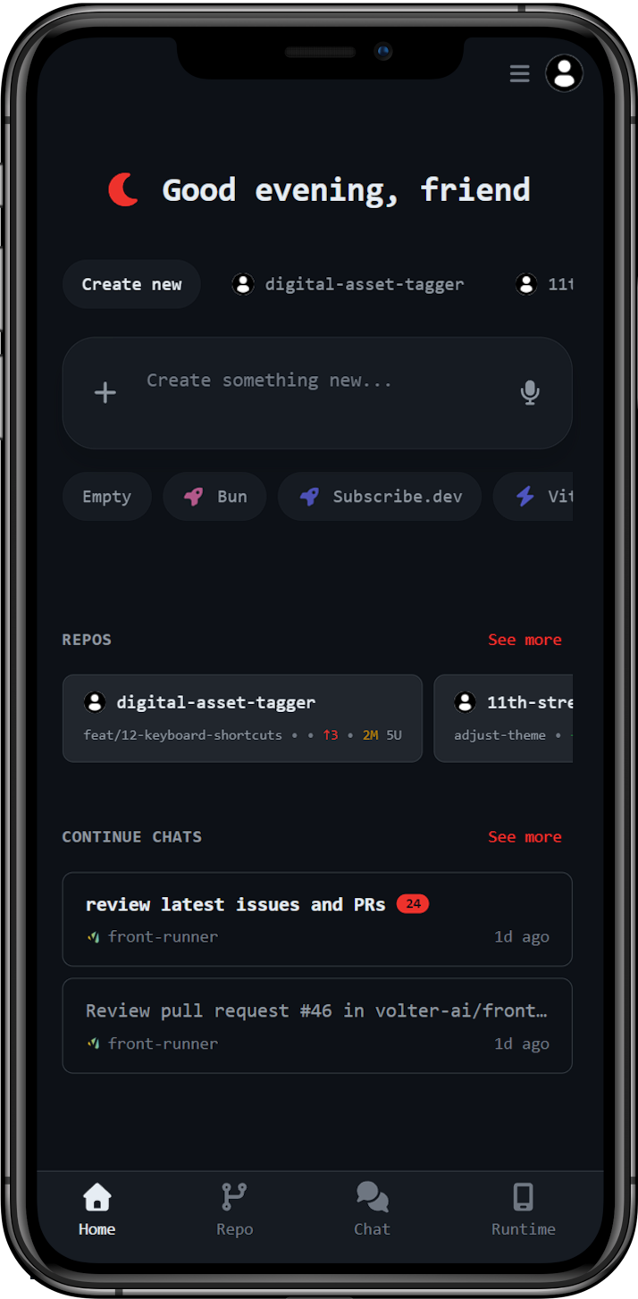 Portable mobile app running Claude